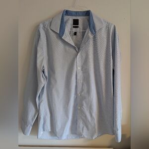 Calvin Klein Light Blue Mini-Check Dress Shirt